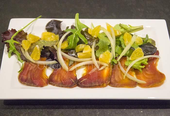 salade mojama en mandarijn