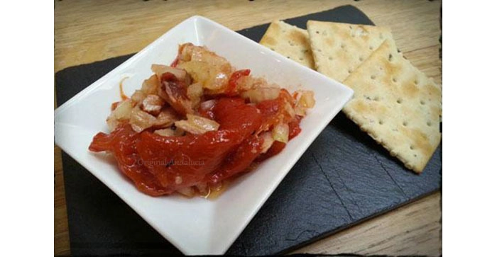 Paprika met Vis tapa